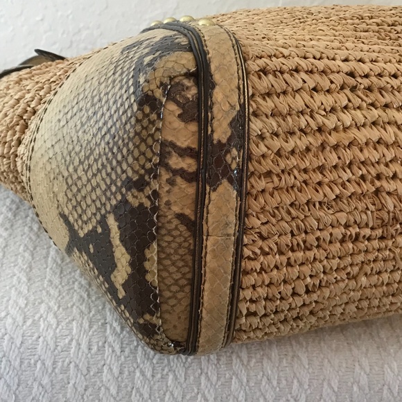 Coach Tan and Brown Woven Shoulder Bag - Picture 14 of 14